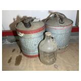 PAIR OF METAL GALVANIZED GAS CANS