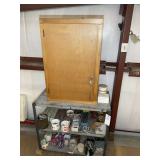 WOODEN 1 DOOR CABINET 24 IN X 13 IN X 36 IN AND 3