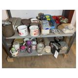 CONTENTS OF BOTTOM TWO SHELVES OF METAL RACK, SCRE