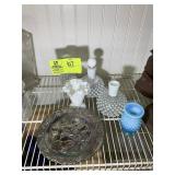 GROUP OF HOBNAIL DECANTERS, ONE WITH DAMAGE AND FE