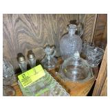 TOP SHELF OF BOW FRONT CABINET INCLUDING, CHEESE D