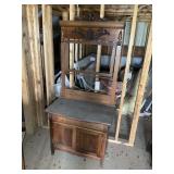 VINTAGE WOODEN WASH STAND, 34 IN X 20 IN X 77 IN,