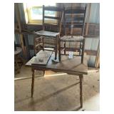 VINTAGE DINING TABLE WITH LEAF, 40 IN X 30 IN X 30