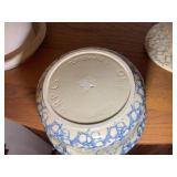 GROUP INCLUDING CERAMIC POULTRY WATERER, ROSEVILLE