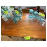 THREE BOARD WOODEN TABLE, 30 IN X 42 IN X 30.5 IN,