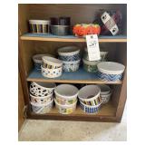 CABINET WITH CONTENTS, LARGE GROUP OF MISC DOG FOO