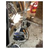 BUCKET WITH HAND TOOLS, KNEEPADS, SQUARE, ETC