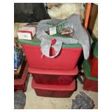 THREE TOTES OF CHRISTMAS DECOR