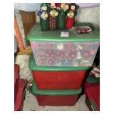 THREE TOTES OF CHRISTMAS DECOR