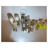 GROUP OF SALT AND PEPPER SHAKERS AND THIMBLE
