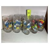 GROUP OF SMURF COLLECTABLE GLASSES