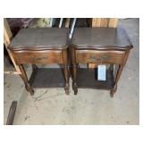 PAIR OF STANLEY ONE DRAWER NIGHT STANDS, 19 IN X 1
