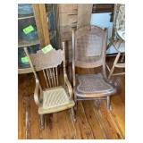 FOLDING WOODEN ROCKING CHAIR AND CHILDS ROCKING CH