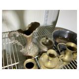 GROUP OF BRASS COLORED DECORATIVE ITEMS