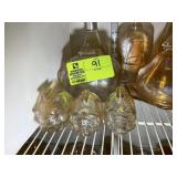 GROUP OF ORANGE CARNIVAL STYLE GLASSWARE, CHEESE T