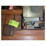 GROUP OF LEATHER WALLETS, VINTAGE POCKET KNIVES, A