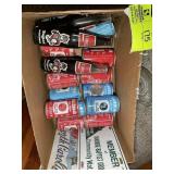 GROUP OF UNC AND NC STATE SODA CANS AND BOTTLES