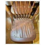 PAIR OF SPINDLE BACK WOODEN DINING CHAIRS