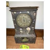 VINTAGE METAL CASED MANTLE CLOCK, NO WINDING KEY,