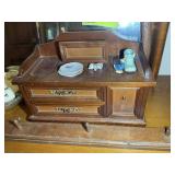 VINTAGE WOOD FRAMED MIRROR, 23 IN X 16 IN, JEWELRY