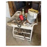 ROLLING METAL CART WITH ASSORTED HAND TOOLS