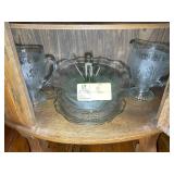 BOTTOM SHELF INCLUDING, JEANNETTE GLASS CO IRIS AN