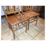 PAIR OF WOODEN SPINDLE BACK CHAIRS