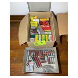 BOX OF ASSORTED AMMO, .22 CAL, SHOT GUN SHELLS, 30