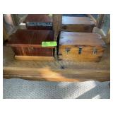 TWO SMALL WOODEN JEWELRY