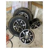 GROUP OF 4 15 IN 6 LUG TRAILER WHEELS, TWO WITH TI