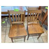PAIR OF WOODEN SPINDLE BACK CHAIRS