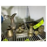 GROUP OF BRASS COLORED DECORATIVE ITEMS