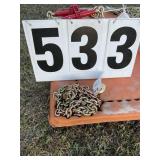 3/8in x 20 ft chain with hooks on ends