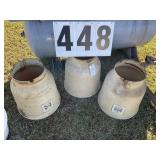 Group of 3 IH Fertilizer hoppers, some damage Group of 3 IH Fertilizer hoppers, some damage