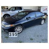 2012 FOUR DOOR BLACK HONDA CIVIC, TAN LEATHER INTE 2012 FOUR DOOR BLACK HONDA CIVIC, TAN LEATHER INTE