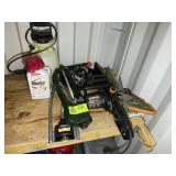 WORKS ELECTRIC CHAIN SAW, SPOT SPRAYER, AND SPRINK