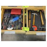 TWO DRAWERS CONTAINING HAMMERS AND SCREWDRIVERS