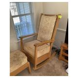 OVERSIZED HOMEMADE ROCKING CHAIR WITH OTTOMAN, 32