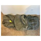 GROUP OF 3 CANVAS MILITARY STYLE DUFFEL BAGS