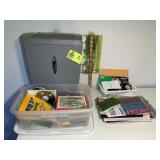 GROUP OF OFFICE SUPPLIES, PAPER SHREDDER, CRAYONS,
