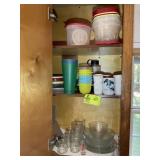 CONTENTS OF UPPER CABINET INCLUDING GLASS PLATES A