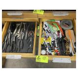 THREE DRAWERS CONTAINING VISE GRIPS, PLYERS, ADJUS