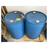 PAIR OF BLUE 55 GALLON DRUMS, EMPTY