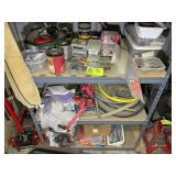 BOTTOM 3 SHELVES INCLUDING, RATCHET STRAPS, HOSE,