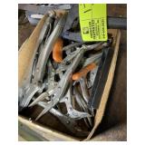 BOX WITH MISC VISE GRIPS, CLAMPS
