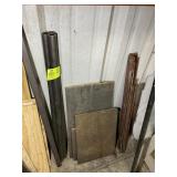 GROUP OF MISC SCRAP METAL, PIPE, PLATES, ETC