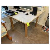HOMEMADE LAMINATE TOP TABLE, 47 IN SQ X30 IN TALL,