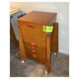 HOMEMADE WOODEN VERTICAL STORAGE CABINET, 22 IN X