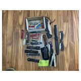 LARGE GROUP OF KNIVES, MULTI TOOLS, FLASHLIGHTS