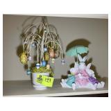 PAIR OF EASTER THEMED DECORATIVE ITEMS, TREE AND B